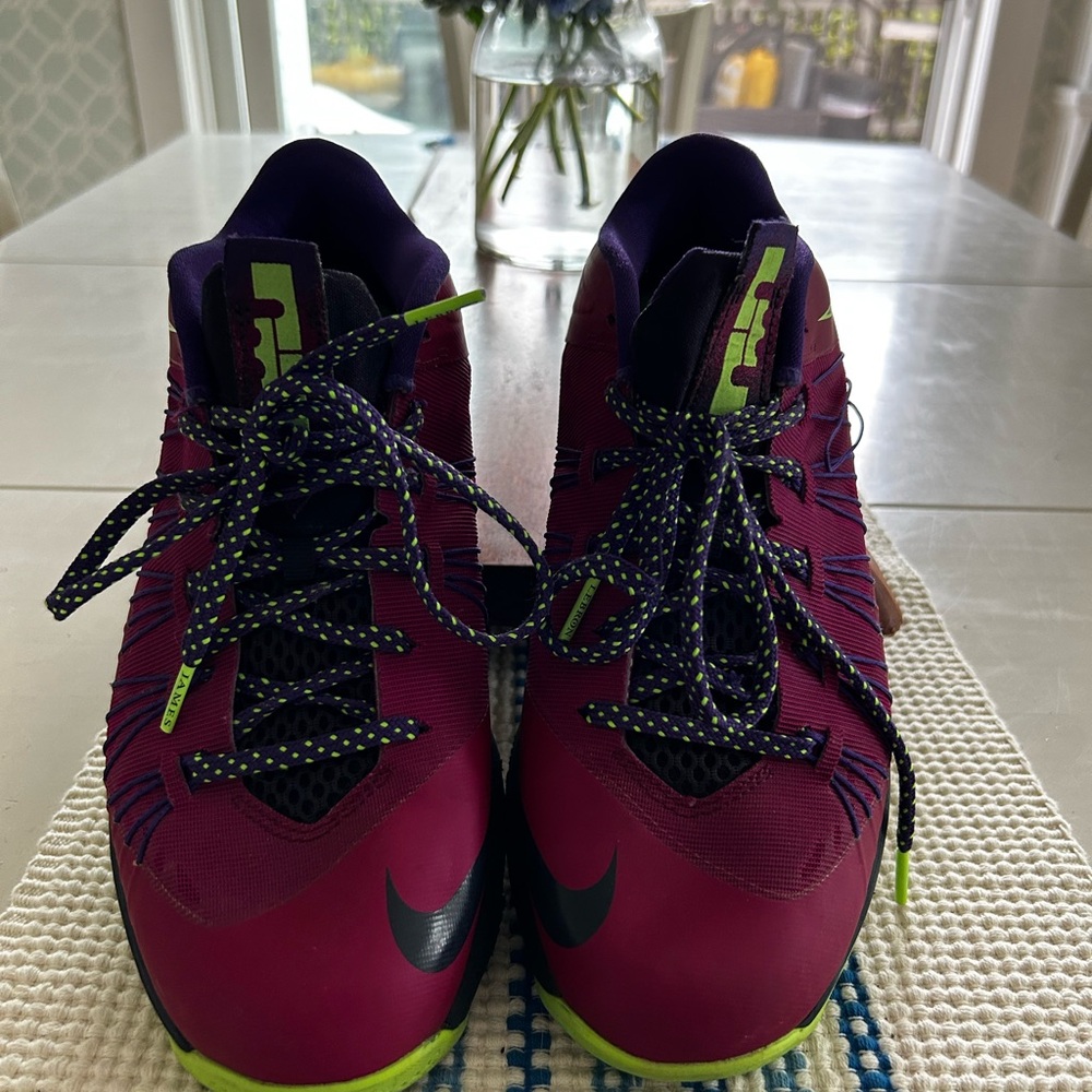 Lebron Nike 9.5 Sneakers Green Purple Fushia Used